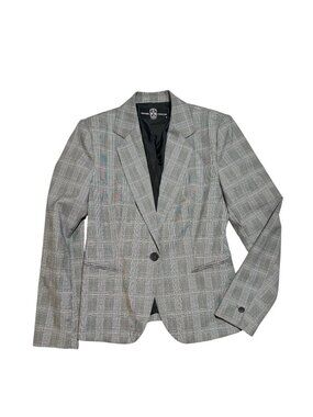 Hipchik Couture Butterfly Embellished Glen Plaid Blazer Size 10
